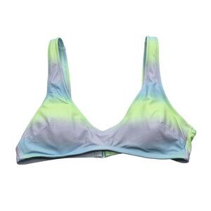 Aerie Real Good Bikini Swim Top Pastel Tie-Dye Purple Green Blue XS